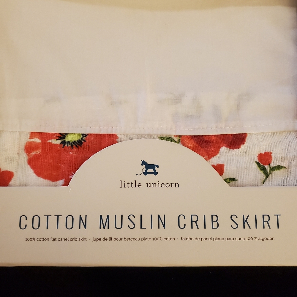 Little Unicorn Red Poppy Crib Skirt